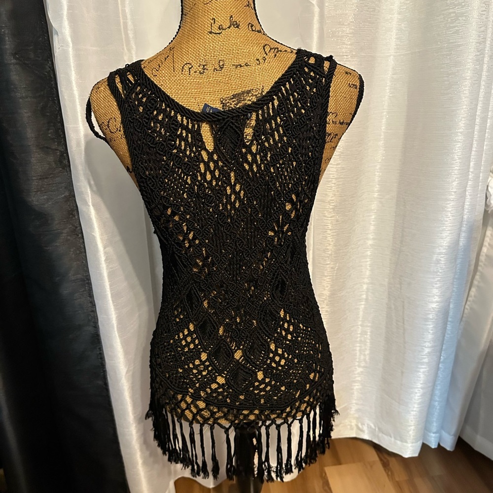 Polo by Ralph Lauren Black Crochet Tank Top - Picture 2 of 8